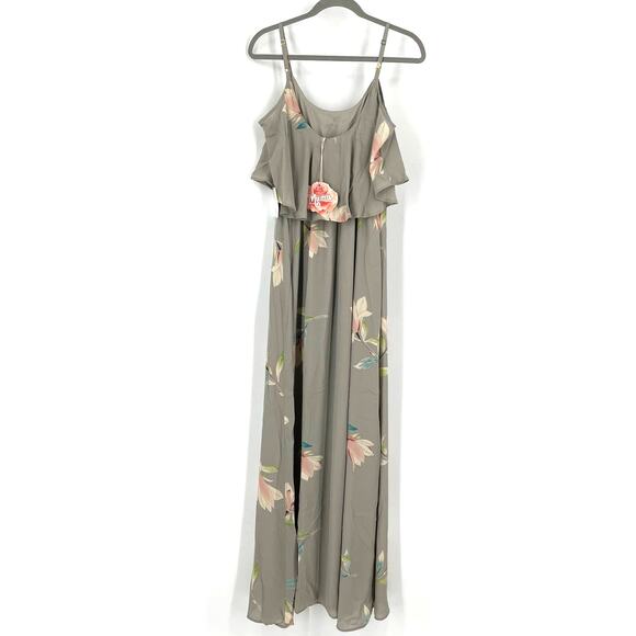 Show Me Your MuMu Caitlin Ruffle Maxi Dress Lily Showers Crisp XS NWT - Picture 10 of 10